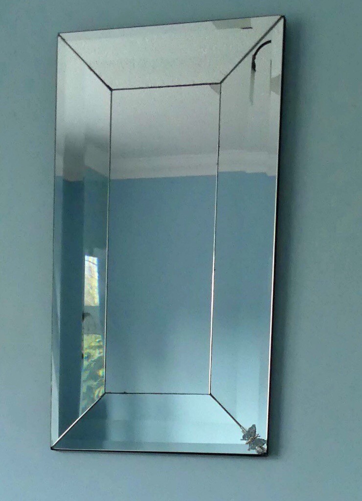 Good Quality Mirror with Bevel Detail Height 24.5in/62cm Width 13in