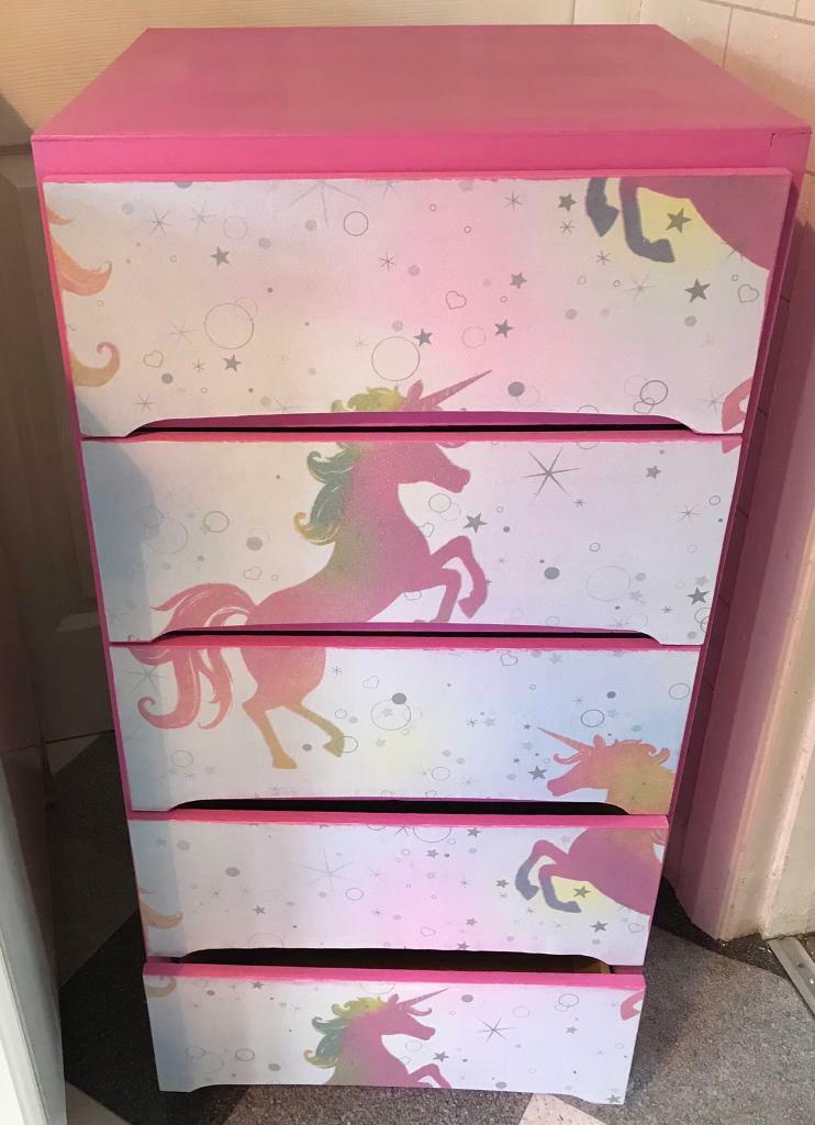BESPOKE UNICORN THEMED CHEST OF DRAWERS in Yardley, West Midlands