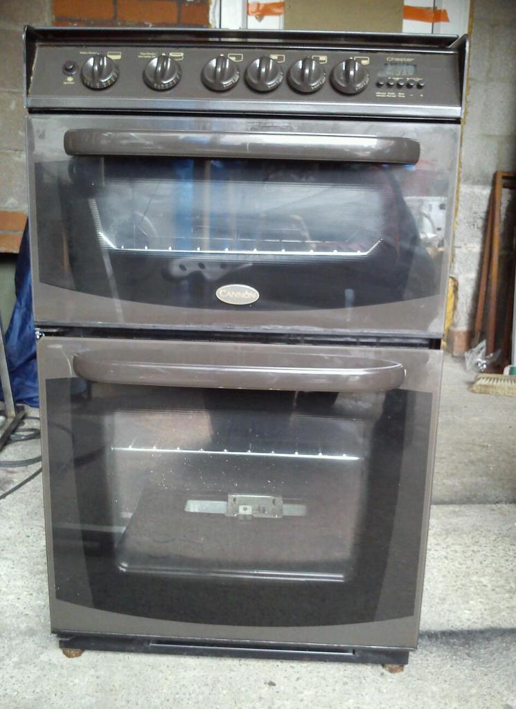 cannon 53cm wide double oven gas cooker shiny lid Newport Cardiff Bristol delivery in Newport