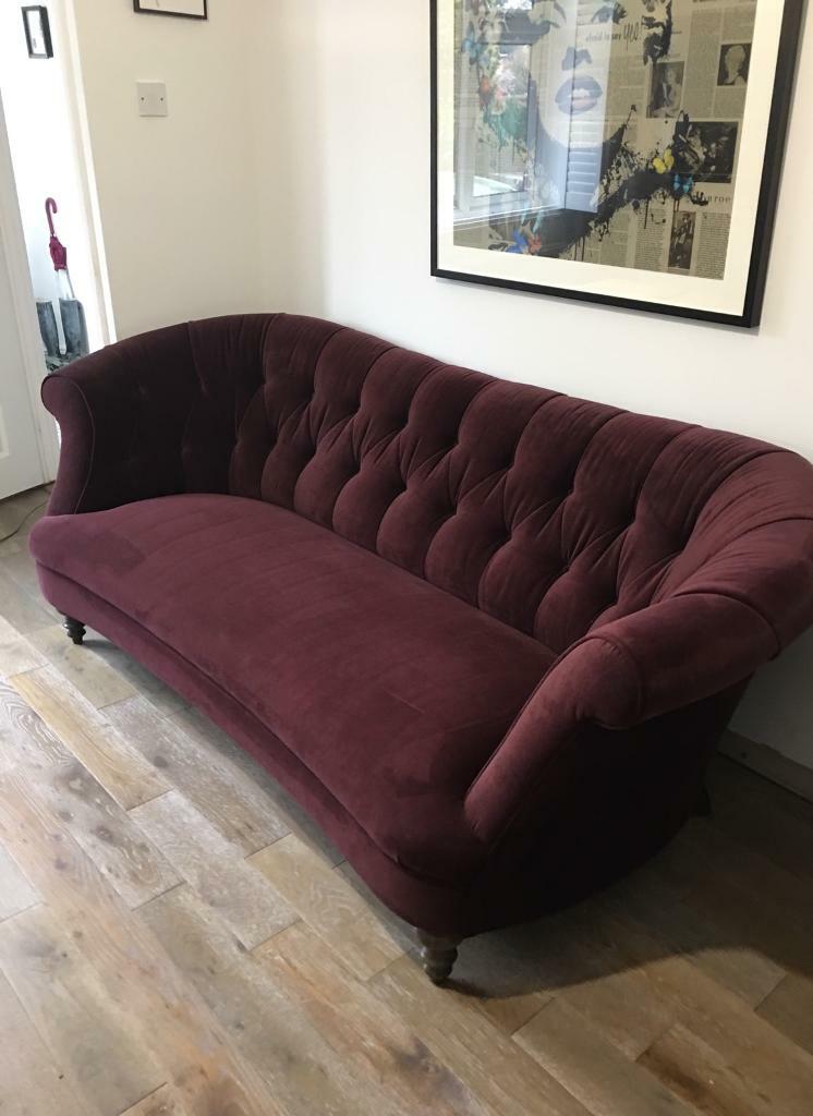 John Lewis Velvet Chesterfield Style Sofa In Hethersett Norfolk