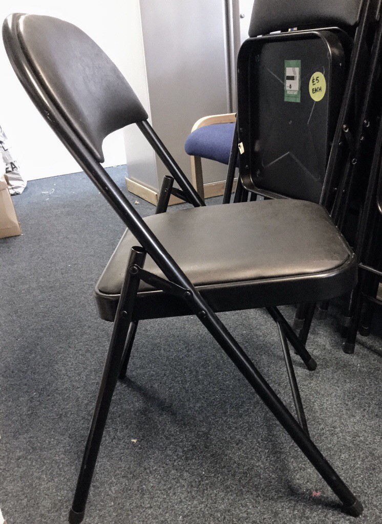 Sold Black Folding Chair Seat Metal Frame Folded Height 97cm Open Height 78 Cm Seat Height 43cm In Leicester Leicestershire Gumtree