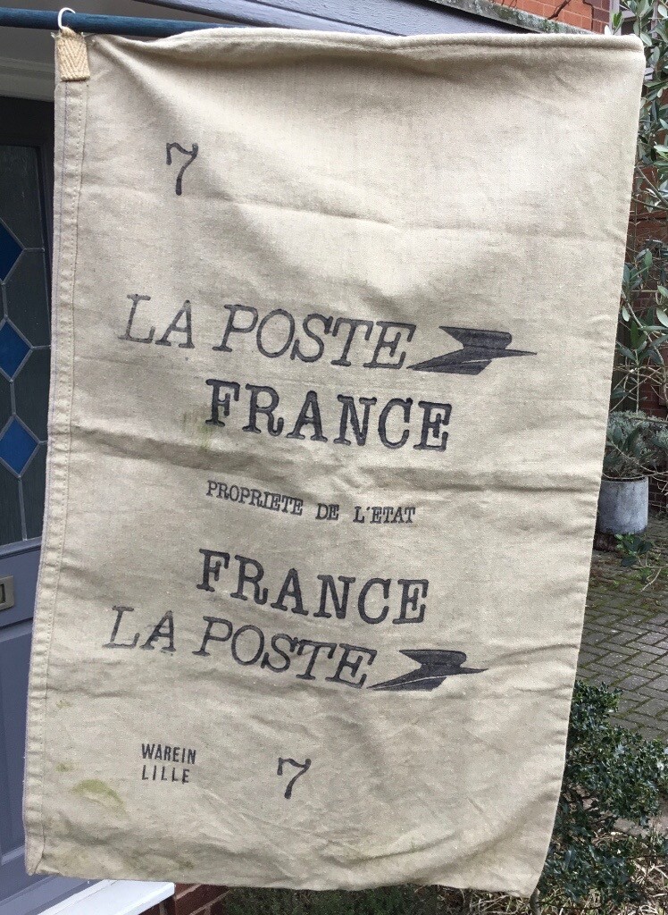 VINTAGE FRENCH POST OFFICE MAIL BAG, LA POSTE FRANCE MAIL SACK, HEAVY