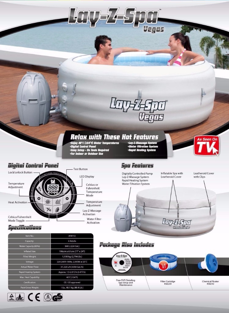 Bestway LayZSpa Vegas Inflatable Hot Tub Still In Box! Bargain