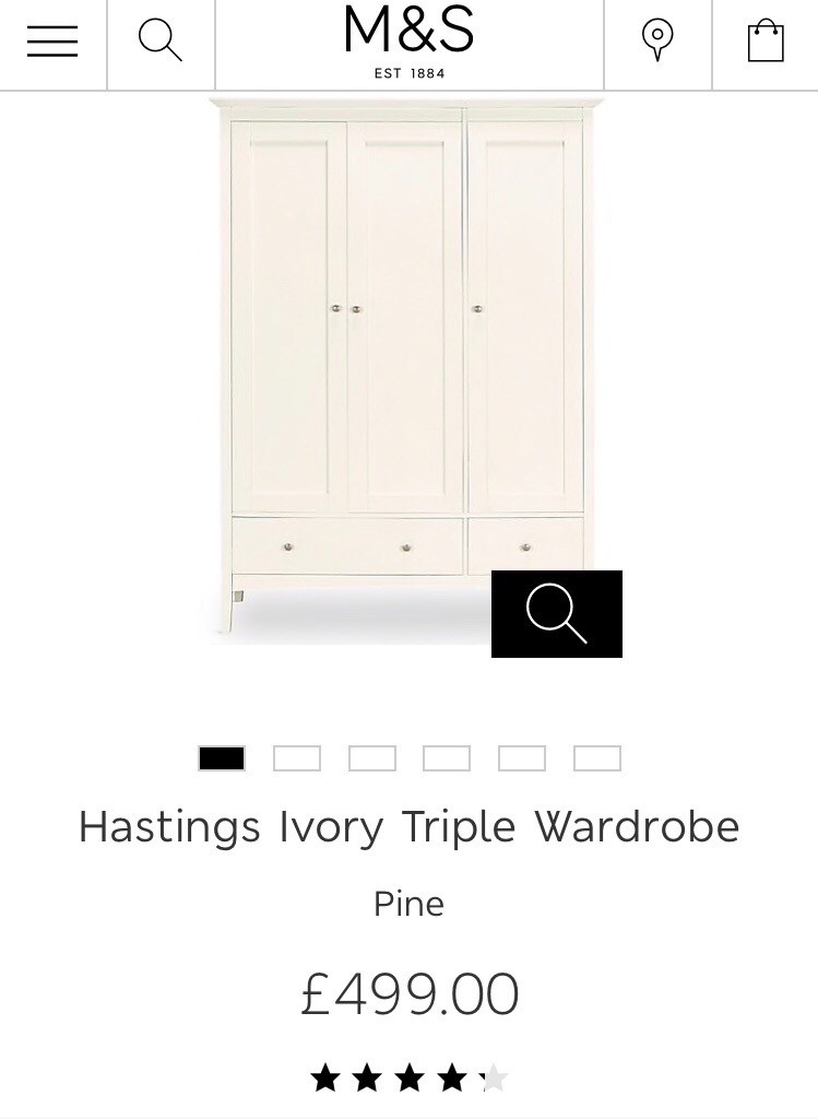 Ivory Hastings M S Triple Wardrobes 10 X Drawer Chests In