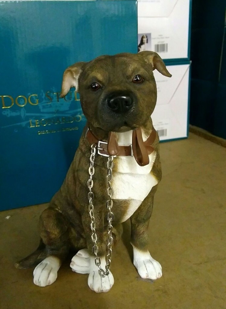 Staffordshire Bull Terrier Statue Figure Brown Staffy Ornament Figurine