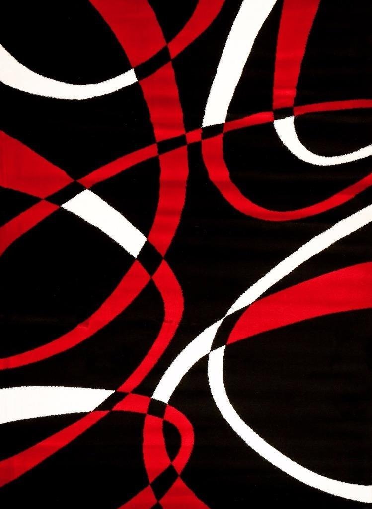 RUGS AREA RUGS CARPET AREA RUG FLOOR MODERN LARGE BLACK STRIPED RED COOL RUGS eBay