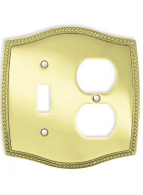 Solid Brass Wall Plate Outlet Cover Single Switch Duplex Outlet BRAINERD 64063