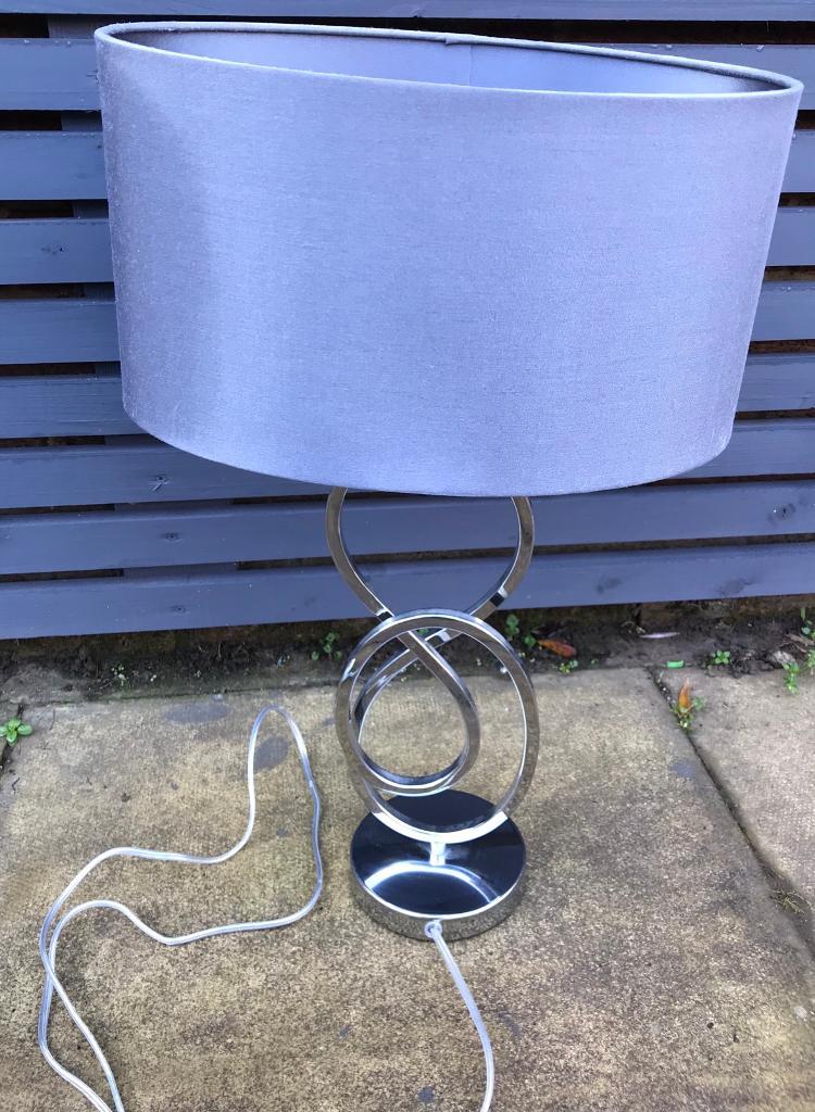 Next Chrome Table Lamp with Light Grey/Silver Shade in Yarm, County