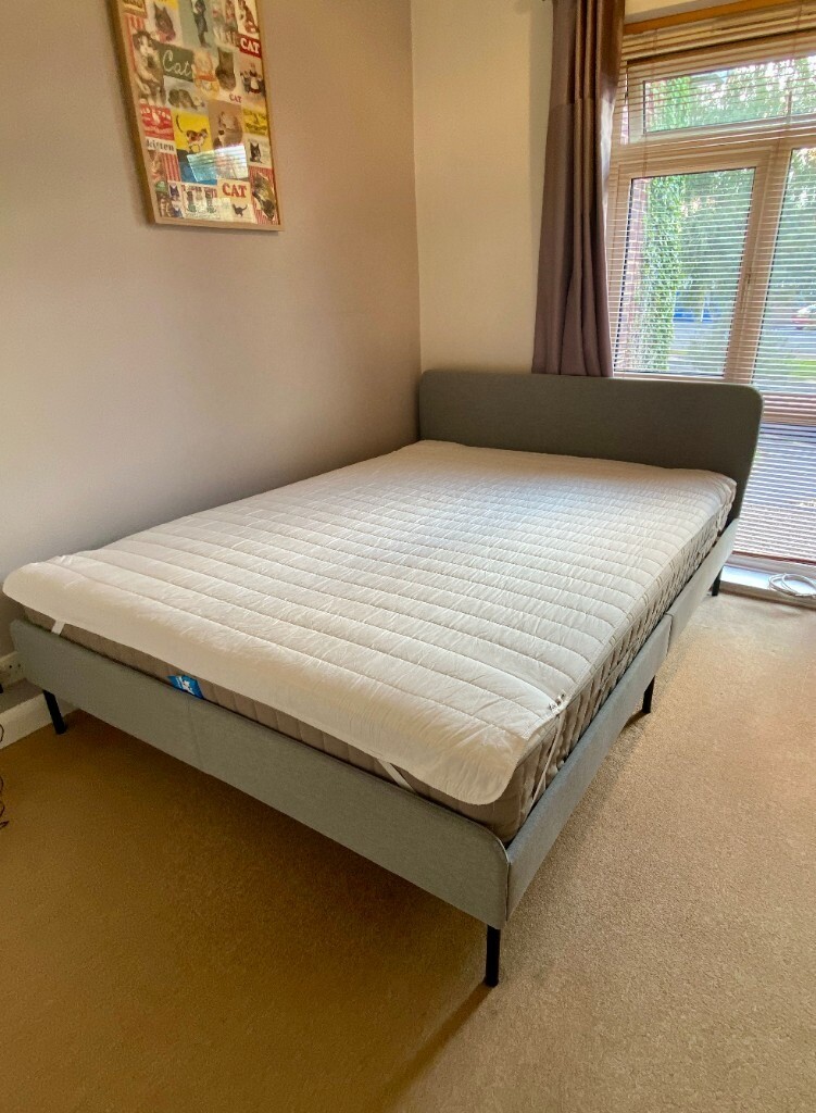 IKEA Slattum kingsize bed & Hamarvik mattress As new in Winchester