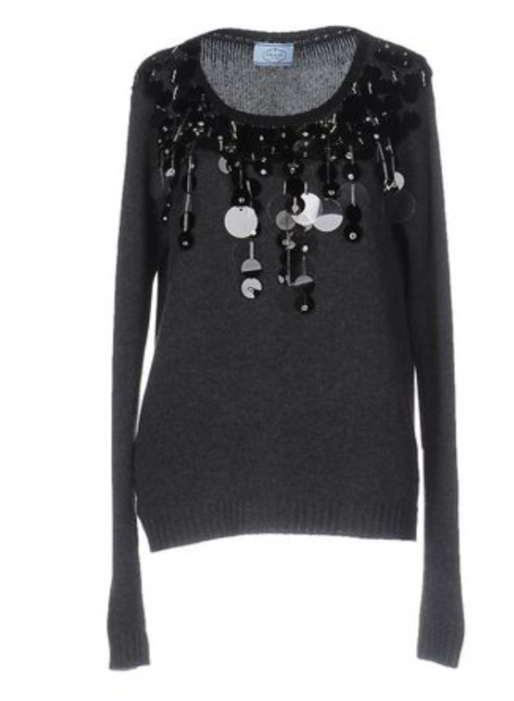 New! PRADA Cashmere Blend Sweater, Steel Grey, Size 40 | eBay