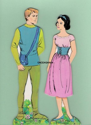 VINTAGE UNCUT 1967 SNOW WHITE & THE PRINCE PAPER DOLLS~#1 REPRODUCTION~NICE SET