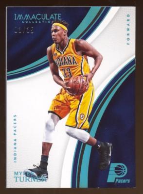 2016-17 IMMACULATE BKB MYLES TURNER #74 PARALLEL #03/35 INDIANA PACERS