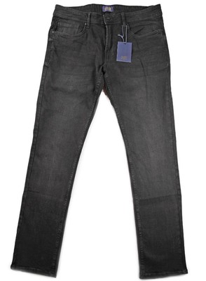Cavalli Class Mens Denim Jeans 36x32 Slim Straight Stretch Black Wash $295 NEW
