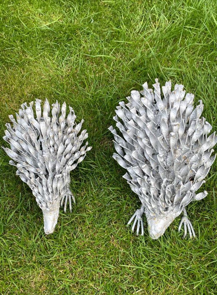 Two garden ornaments twisted steel hedgehogs in Middlesbrough, North Yorkshire Gumtree