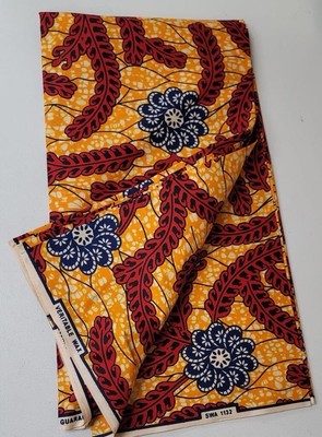 Quality African cotton wax Ankara print fabric 6 yards