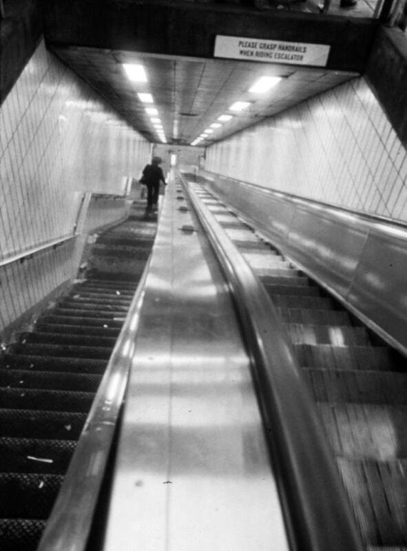 Photo. 1973-4. New York City. Subway Escalator