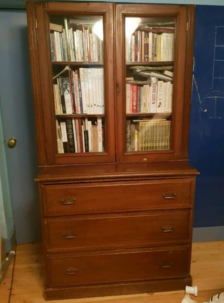 Antique Mahogany Victorian Bookcase Curio with chest of draws