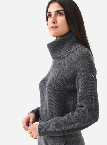 Pre-owned Kjus Geneva Wool Cashmere Sweater Dark Gray Size 36 (4) Small Cowl Turtleneck