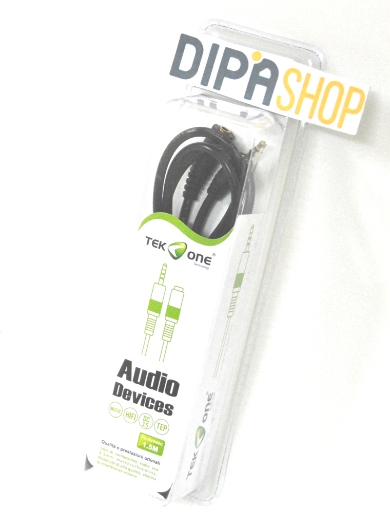 Cavo Audio TeKone TO-AV096C Prolunga Jack 3,5mm Maschio - Femmina Lungh 1,5m hsb