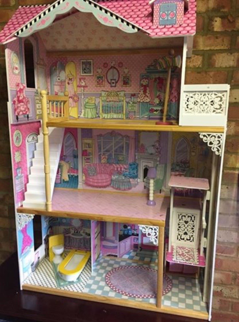 Dollhouse (KidKraft Annabelle wooden Dollhouse) with 3 levels + brand