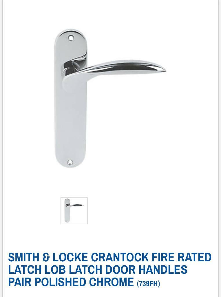 Smith And Locke Crantock Latch Door Handles, Pair Polished Chrome in