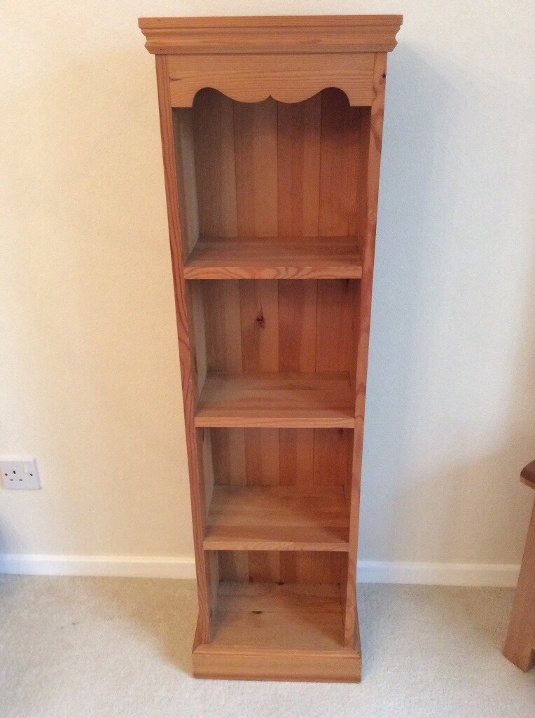 Pine tall, narrow bookcase/CD/DVD storage in Truro, Cornwall Gumtree