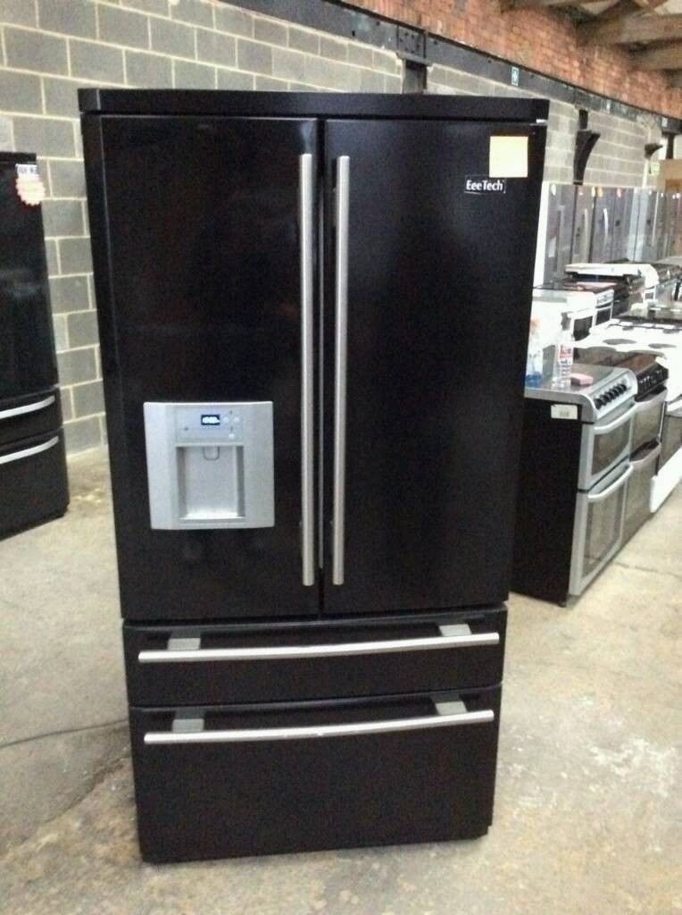 Ex Display Black Gloss RangeMaster A+++ Total No Frost American Fridge