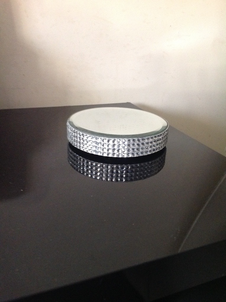 home style diamante glass plate