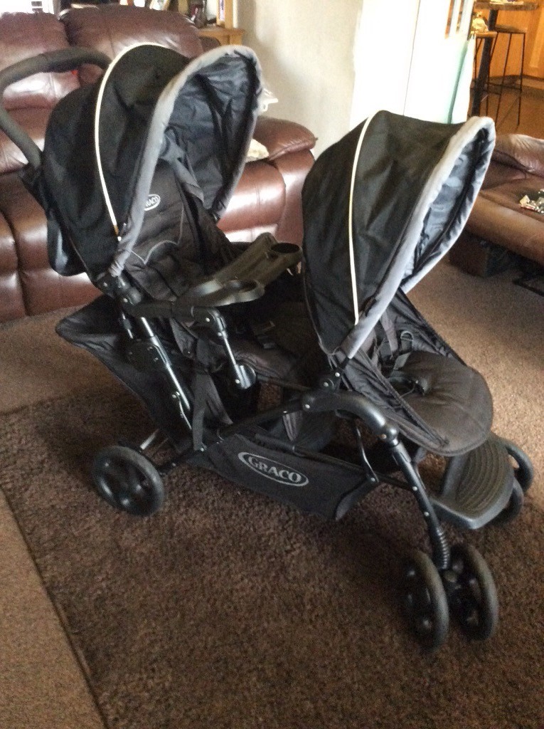 Graco Tandem double / twin pram pushchair stroller VGC in East