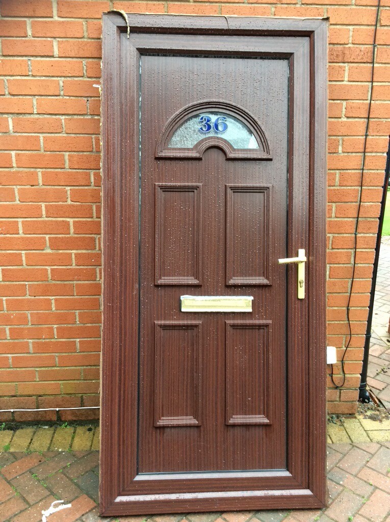 Brown UPVC front door 202x93x7.5cm wigan in Standish, Manchester