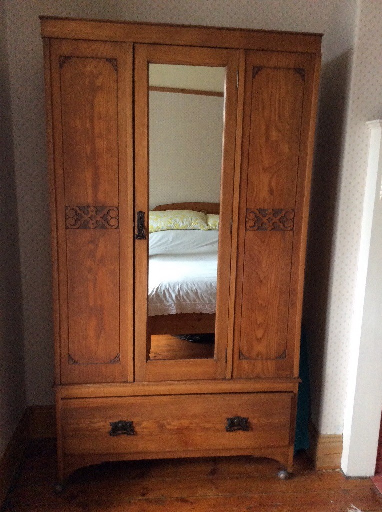 Vintage wooden wardrobe with mirror in Darlington, County Durham