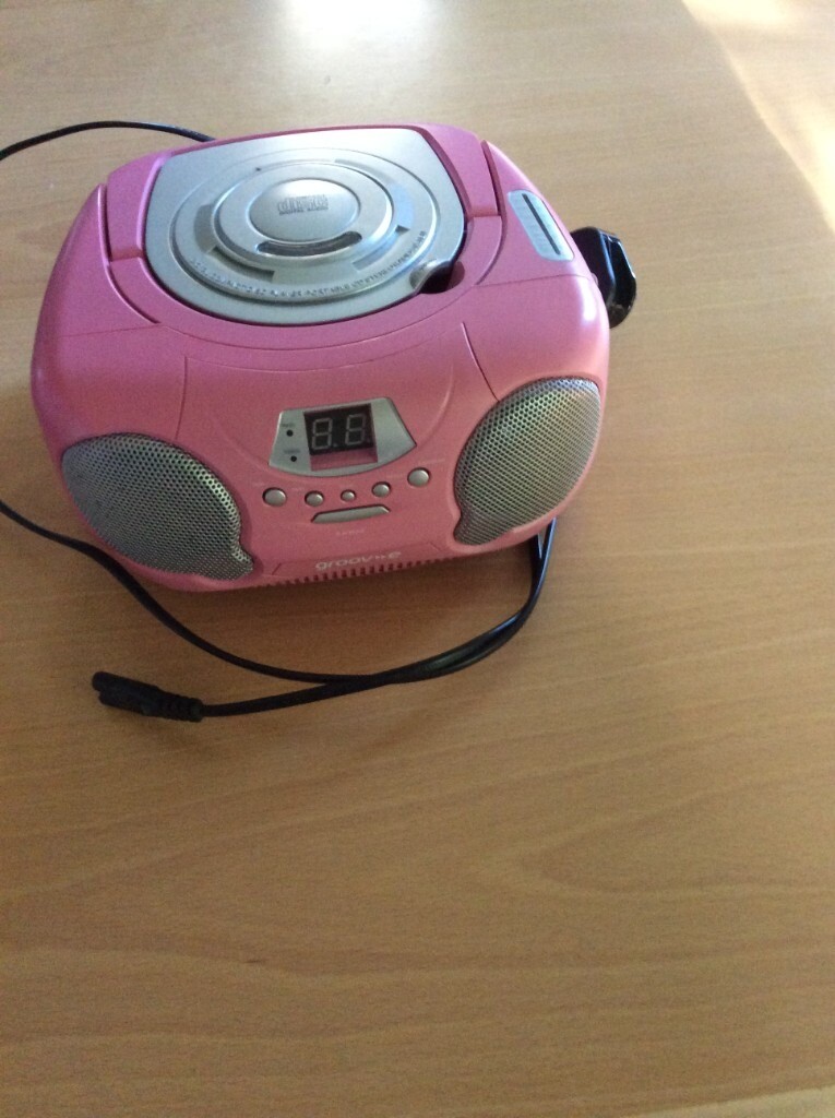 Groov E Boombox Gv Ps713 Pk Portable Cd Player With Radio Pink Vgc