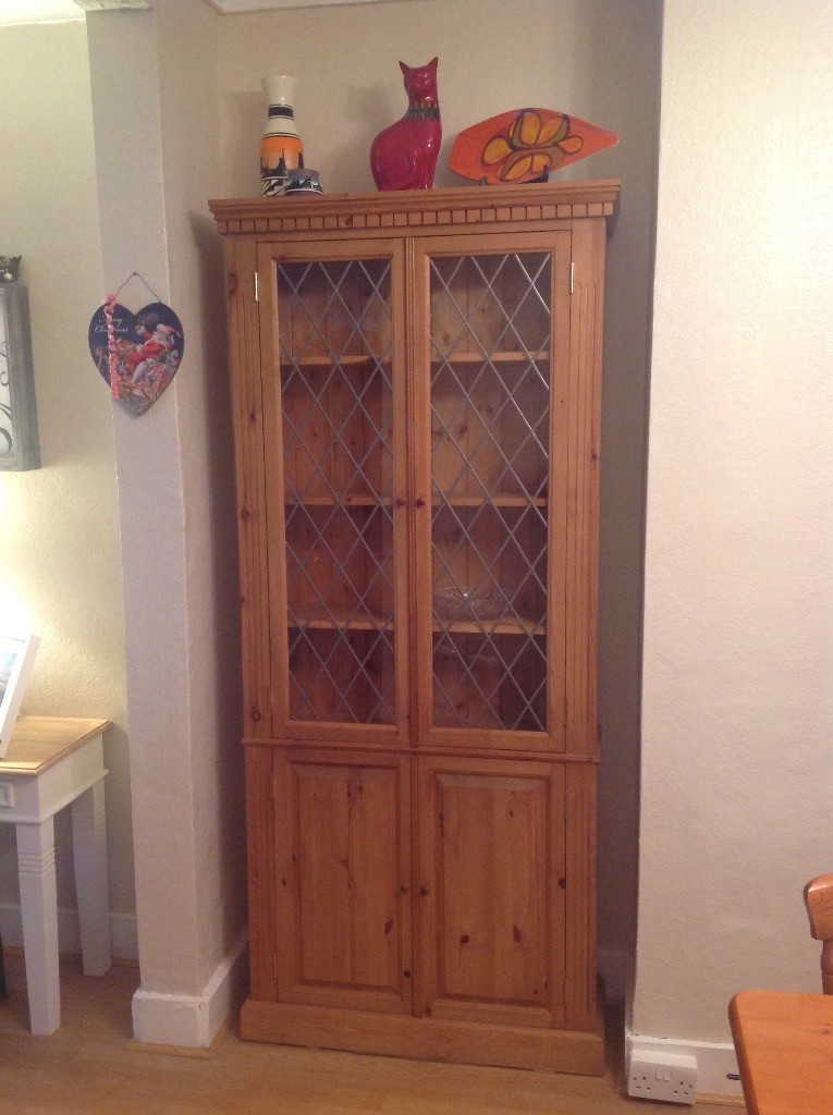 Display pine with leaded glass doors in Wembley, London Gumtree