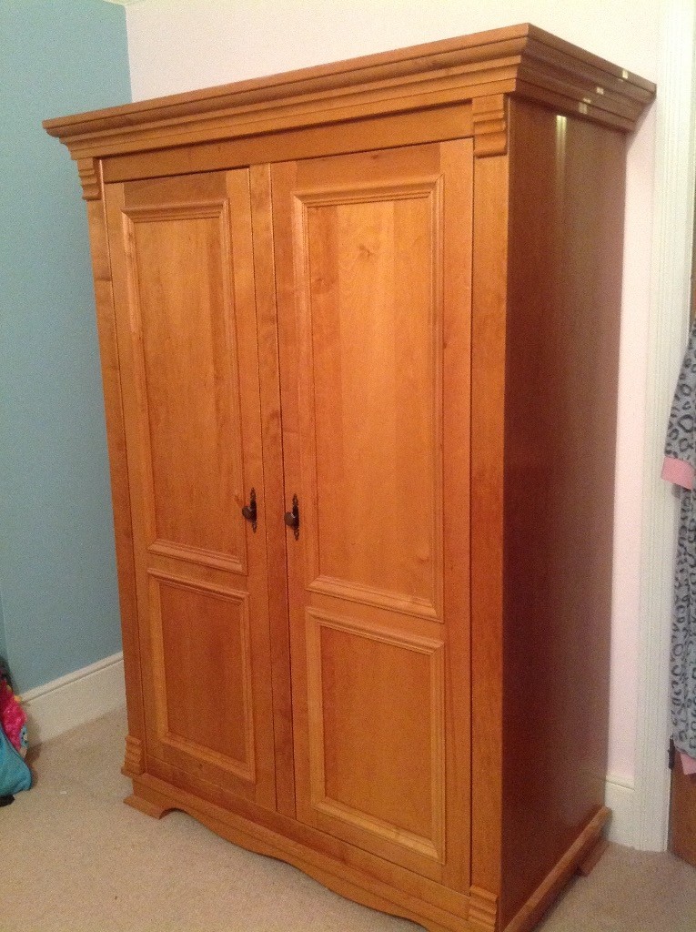 Beautiful Solid Cherry Wood Wardrobe with hanging rail and ...