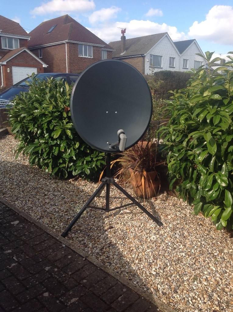 Satellite dish 80cm x 70cm with 4 way LNB and tripod in Dover, Kent