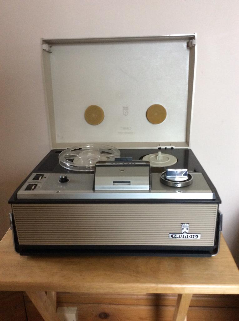 Vintage 1960s Grundig TK140 portable reel to reel tape recorder in
