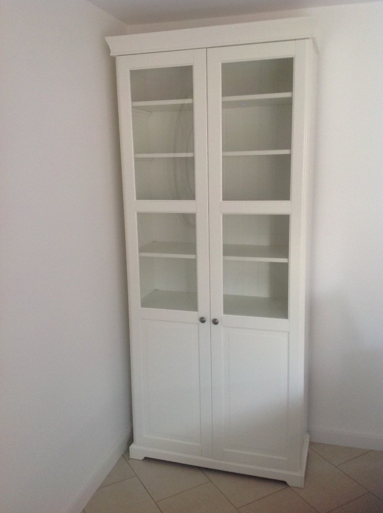 Liatorp bookcase with glass doors white in Glenfield