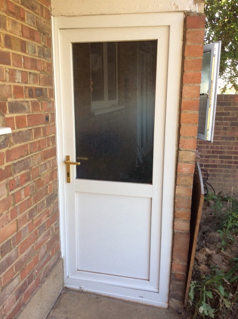 External UPVC double glazed door with frosted glass quick sale in