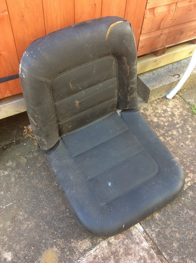 Vintage black power boat seat for restoration in Teignmouth, Devon