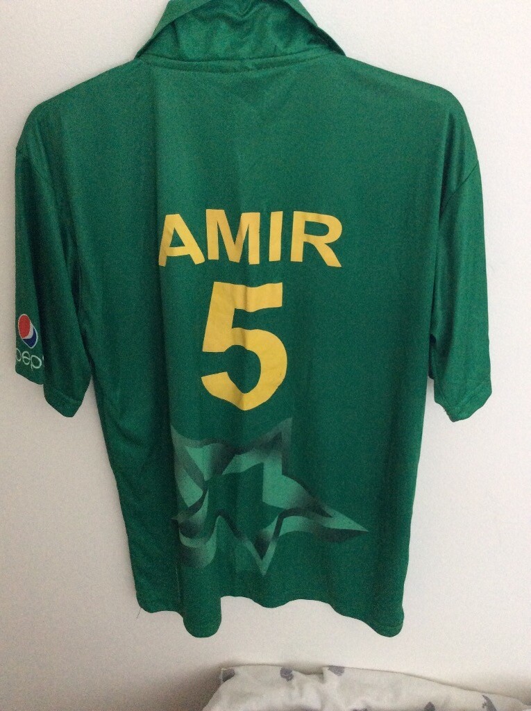 Pakistan cricket shirt icc world twenty twenty 2016 Mohammad Amir shirt Cricket World Cup 2019