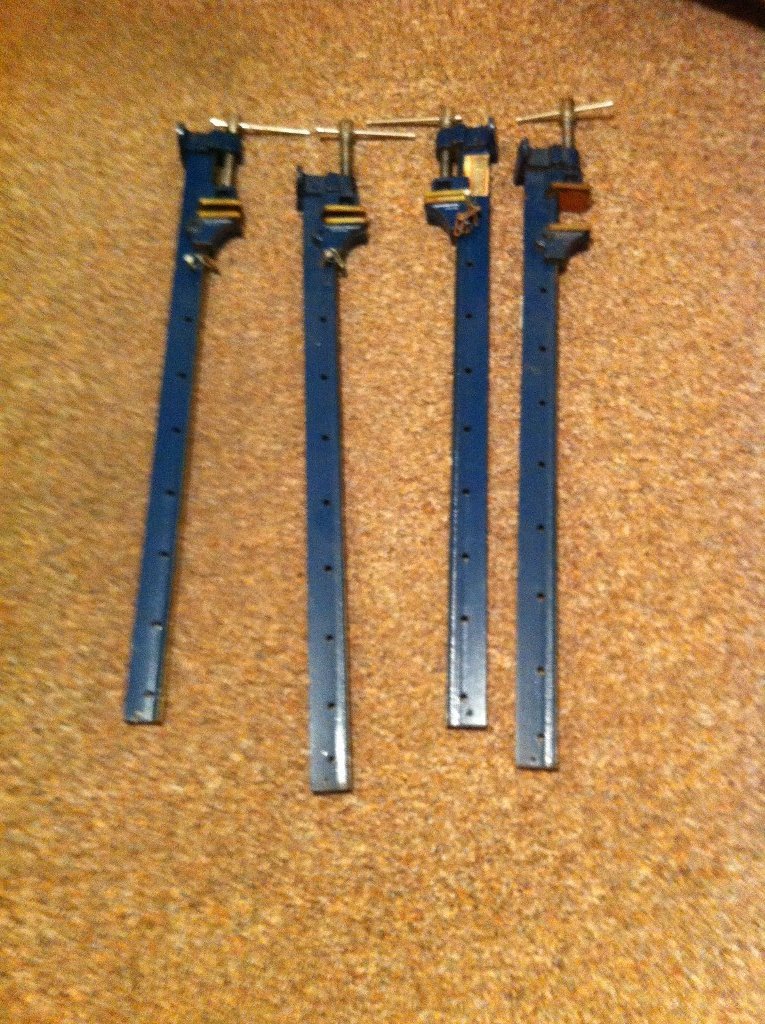 four wood working sash clamps 3 foot long in good condition in