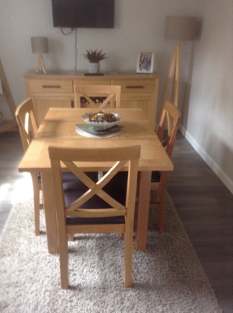 Oak Dining Room Table and four chairs in Broxburn, West Lothian Gumtree