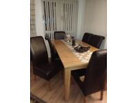 Solid Oak Dining Table and 6 Chairs