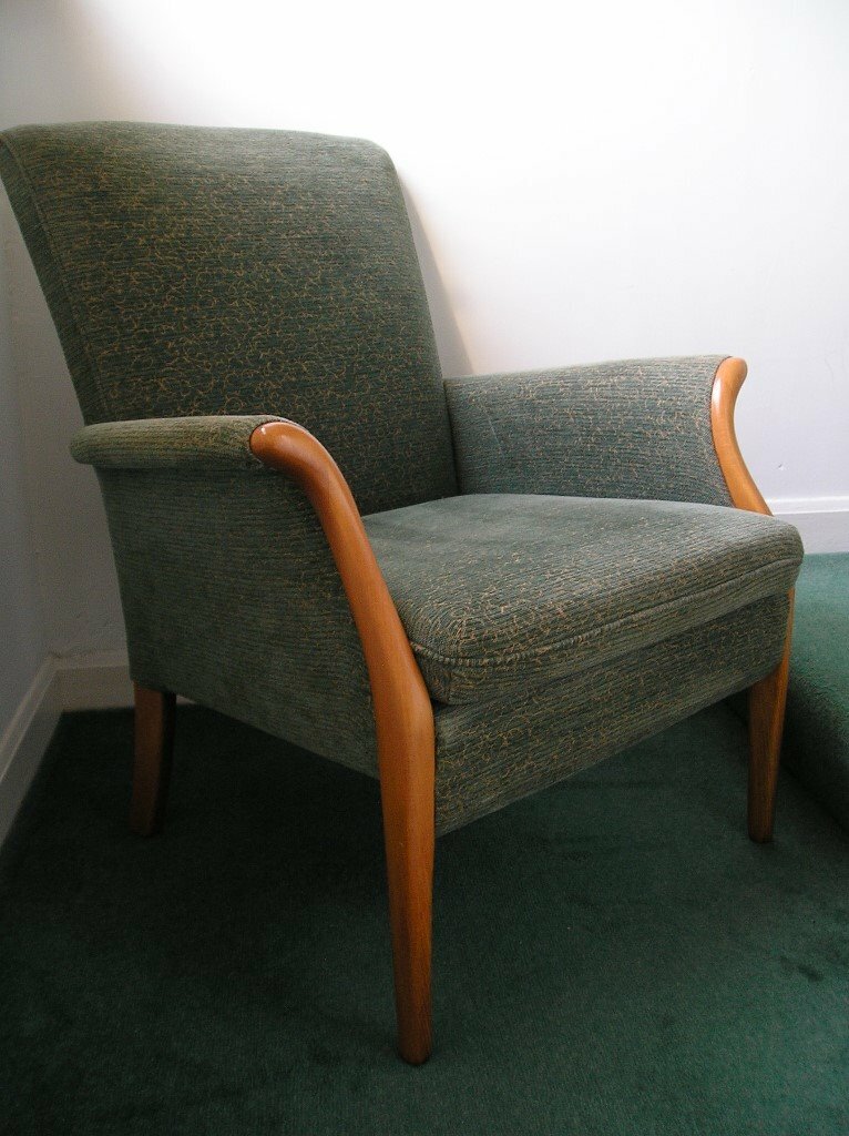 Pair of Parker Knoll Froxfield Chairs Green Velour in Ayr, South