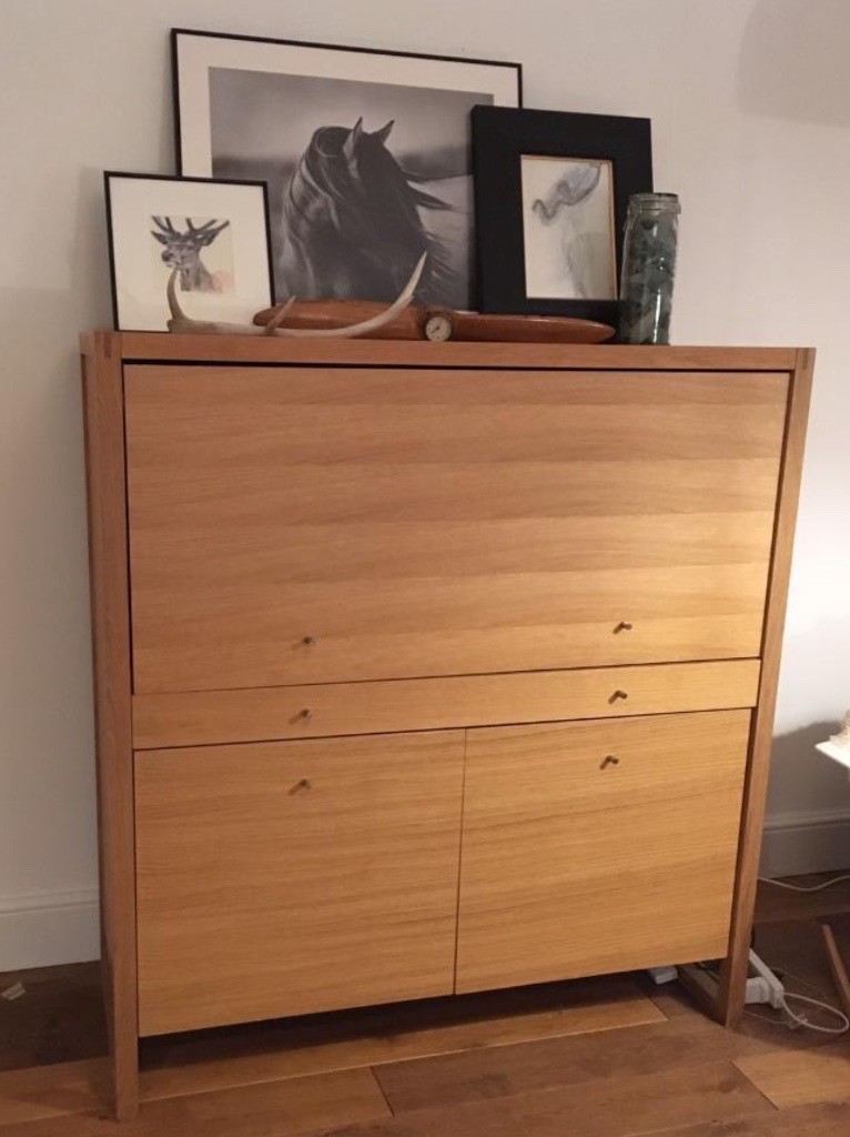 Habitat Barello Oak Computer Desk / Bureau / Cupboard. in Mount Florida, Glasgow Gumtree