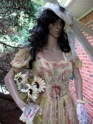 Deluxe OOAK Woman's Custom Zombie Walking Dead Corpse Costume Lot  size S/M