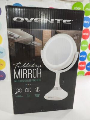 6'' Tabletop Vanity Mirror with Bluetooth Audio & LED Lighting Rechargeable White