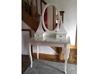 IKEA Hemnes White Vanity Dressing Table and Mirror.