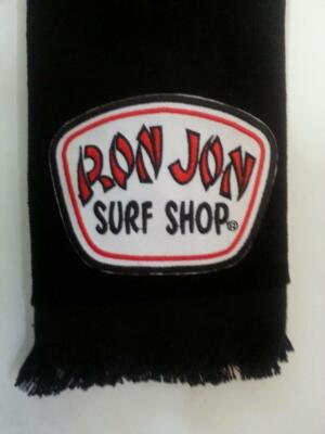 Ron Jon fingertip TOWEL black FREE SHIP surf surfer surfing ocean