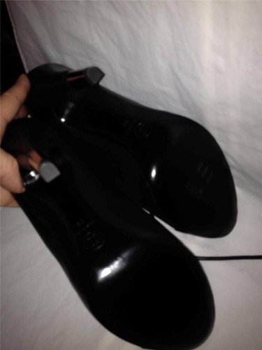 Pre-owned Chanel 13b Black Leather Metal Heel Logo Cap Toe Lace Up Ankle Boots Shoes $1495